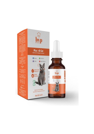 Ber Vet Pet Kedi Tüy Dökülme Önleyici Multivitamin Damla, Tüy Bakımı, 50ml