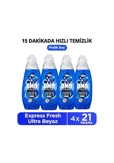 Omo Express Fresh Ultra Beyaz Sıvı Çamaşır Deterjanı 840 Ml X4 Diğer