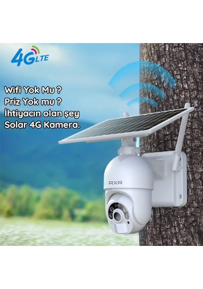 S10-PRO 4G Sim Kartlı Pilli Solar Dış Ortam 360° Güvenlik Kamera