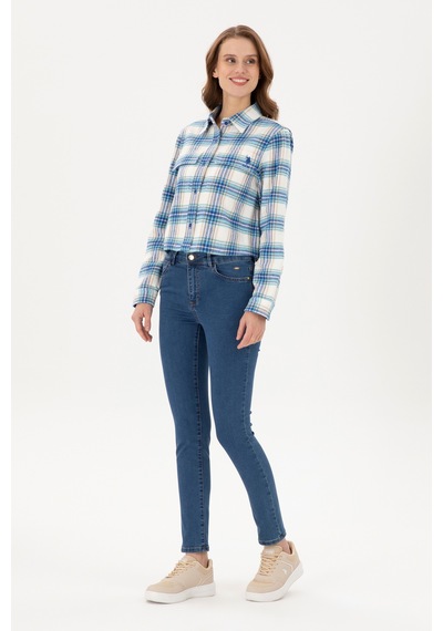 U.S. Polo Assn.  Kadın Mavi Toothpick Fit Jean Pantolon 50297503-DN0022