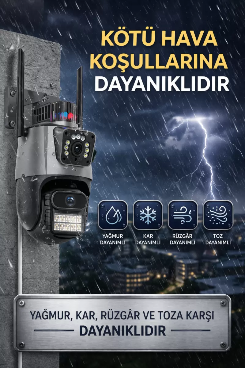 Xpro 1 Kamera 2 Lens Kablosuz Wifi Güvenlik Kamerası Seti Nvr Kayıt Cihazı Gece Görüşlü Ip Kamera Seti 08822067