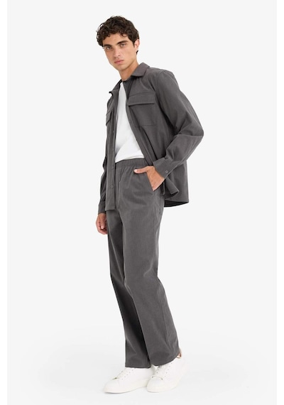 Defacto Wide Leg Geniş Paça Fitilli Kadife Pantolon F2042ax25wnar104 Antrasit