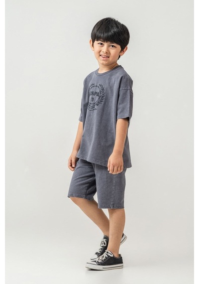 U.S. Polo Assn. Erkek Çocuk Bermuda 2'li Takım Füme-2531