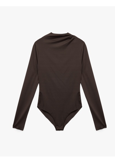 Koton Slim Fit Hafif Dik Yaka Drape Detaylı Uzun Kollu Bodysuit Kahverengi 6wak80083ek Kahve Koton Slim Fit Hafif Dik Yaka Drape Detaylı Uzun Kollu Bodysuit Kahverengi 6wak80083ek Kahve
