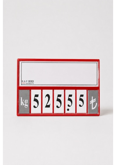 Fiyat Kasetlik Manav Kasap Şarküteri Etiketi Rakamlı Fiyatlık Ayaklı Büyük Boy 123x84 Mm Kırmızı