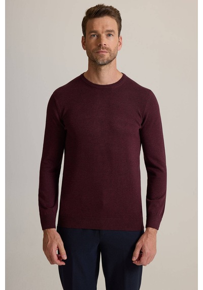 Ysf Erkek Bordo Bisiklet Yaka Triko