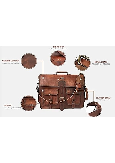 Cuero Vintage El Yapımı Deri Çapraz Askılı Çanta Dizüstü Bilgisayar Evrak Çantası Bilgisayar Çantası 18 İnç Kahverengi Cuero Vintage El Yapımı Deri Çapraz Askılı Çanta Dizüstü Bilgisayar Evrak Çantası Bilgisayar Çantası 18 İnç Kahverengi