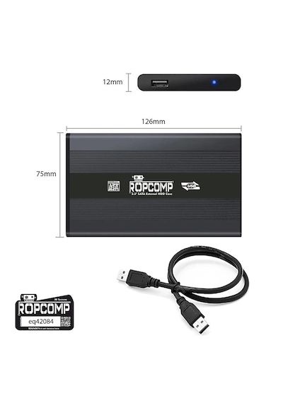 Ropcomp 2.5" Usb 2.0 Sata Harici Harddisk Kutusu Metal