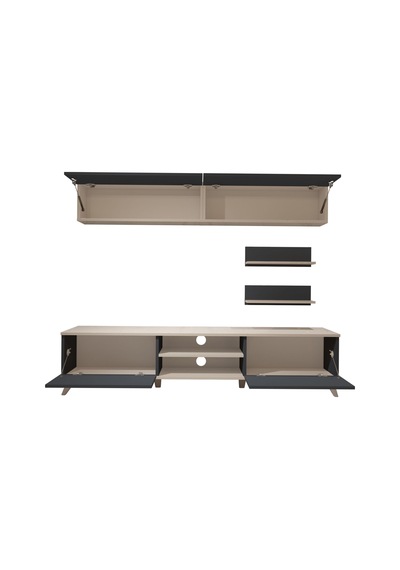 Decoraktiv Eko 5 Mdf Dvd Retro Tv Ünitesi Tv Sehpası Beyaz - Antrasit