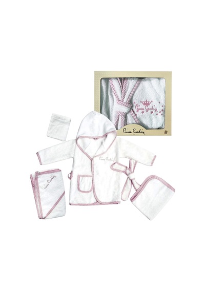 Pierre Cardin Unisex Bebek Pembe Bornoz Seti