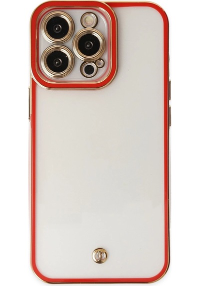 Cosmotex Newface Apple, Uyumlu iPhone 13 Pro Kılıf Liva Lens Silikon - Kırmızı