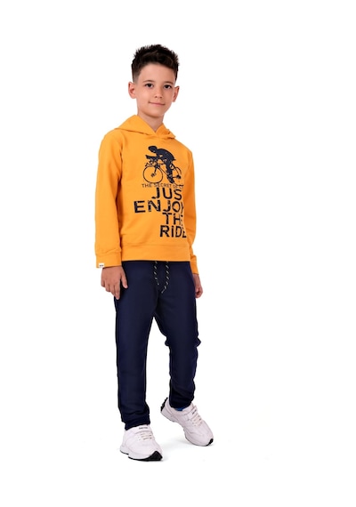 Mnk Baby & Kids Bisiklet Baskılı Kapşonlu Çocuk Eşofman Mnk0615 Sari