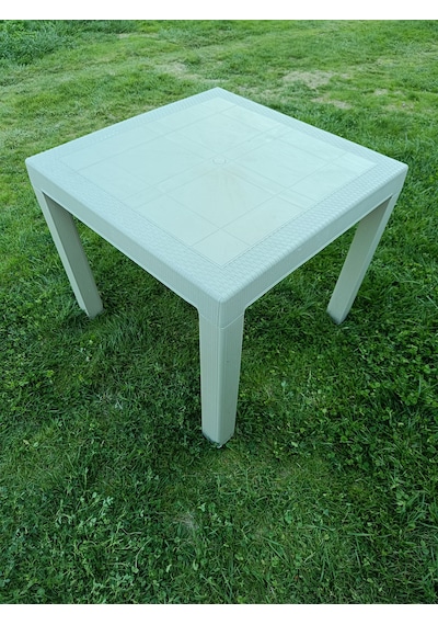 Evko Mobilya Rattan 90x90 Masa, Plastik Masa, Bahçe Balkon Teras Masası, Kare Masa, Dış Mekan Masası Cappuccino