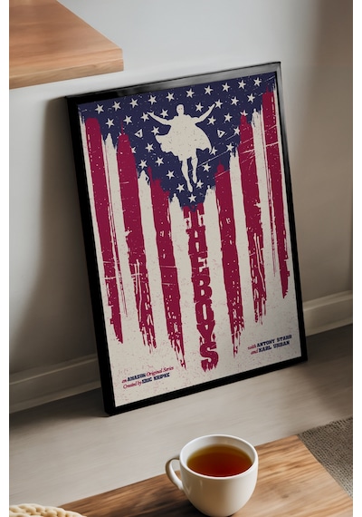 The Boys Siyah Ahşap Çerçeveli Poster, Dekoratif Dizi Duvar Tablosu
