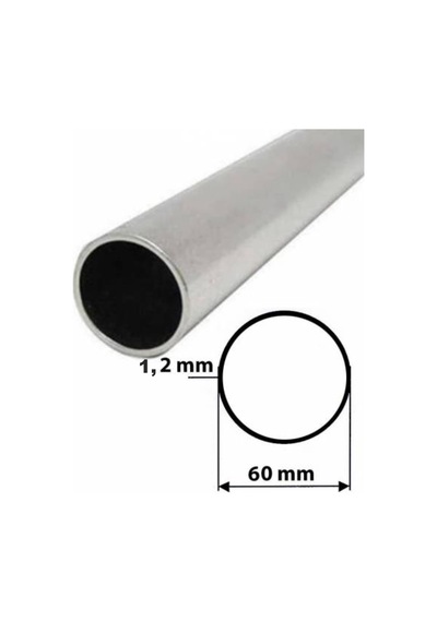 60 MM Alüminyum Mat Boru İç Çap 57.6 MM 1 Adet 100 CM 1.2 MM Et Kalınlığı