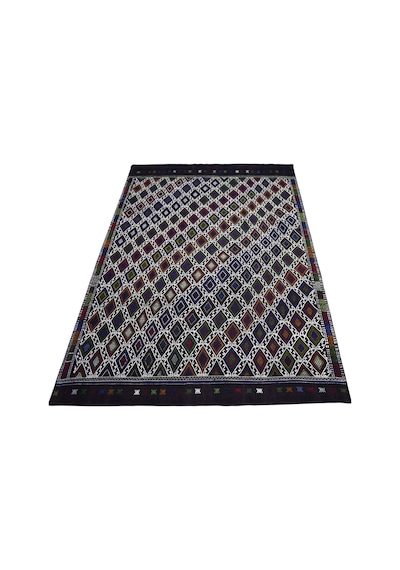 Zehra Abla Halı Yeni El Dokuması Eşsiz Karapınar Cecim Yün Kilim 7474 Çok Renkli