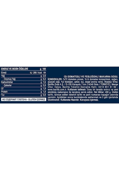 Basilico Makarna Sosu 400 Gr