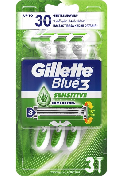 Gillette Blue3 Sensitive Kullan At Tıraş Bıçağı 3'lü