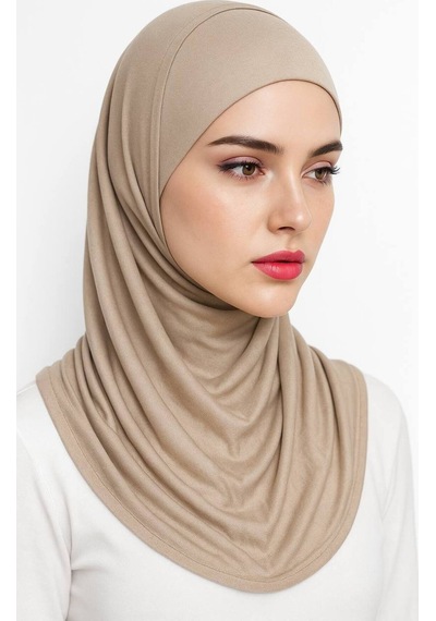 Aldaıyr Hijab 2 Parça Likra Kumaş Bej
