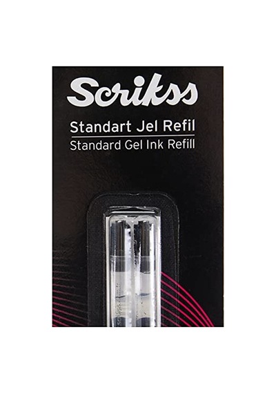 Scrikss Jumbo Jel Tükenmez Refil 2'li Blister Siyah ---