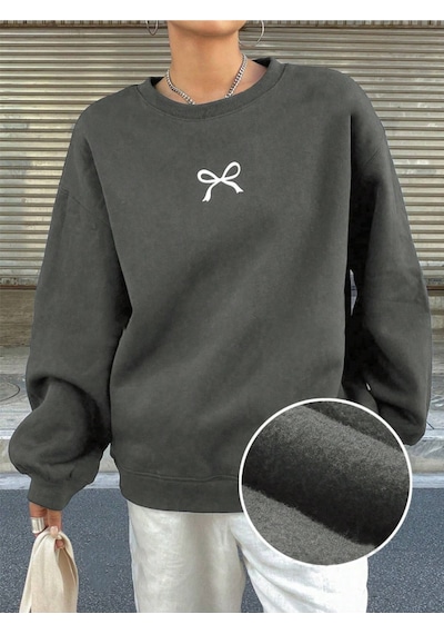 Startmore Gri Unisex Erkek/kadın Kurdalye Özel Renkli Oversize Bisiklet Yaka Pamuklu