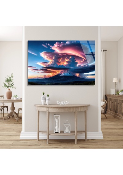 Dramatik Bulutlar - Cam Tablo - Deg1352 70 X 50 Cm