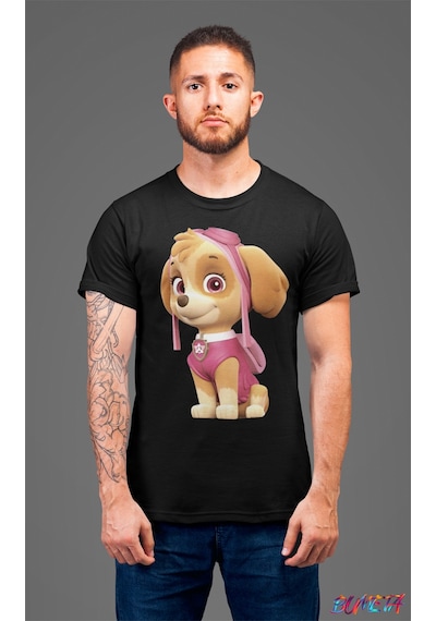 Bumeta Paw Petrol Skye Karakter Characters Unisex Tişört T-shirt Siyah