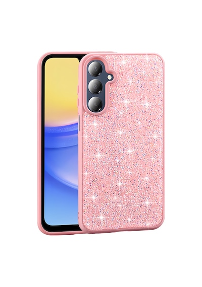 Zore Galaxy Uyumlu A16 Kılıf Parlak Taşlı Tasarım Ata Pırlanta Kapak - Pembe Pembe