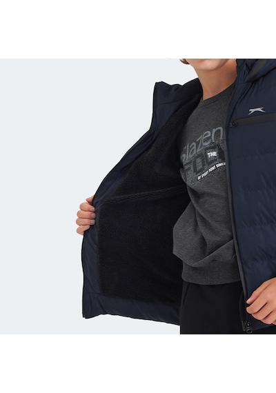 Slazenger CAPTAIN Çocuk Kapüşonlu Şişme Lacivert Mont & Kaban
