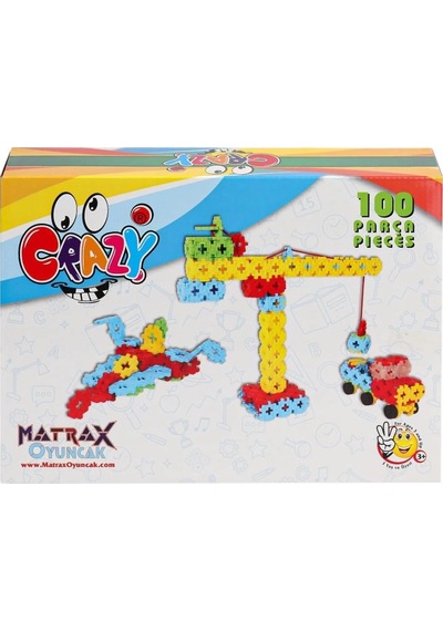 Mey İthalat 1713 Crazy 100 Parça Blok Seti -akçiçek Oyuncak