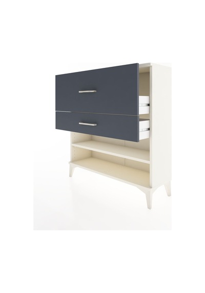 Arges Şifonyer Tek Raflı 2 Çekmeceli 88x30x96 Aytaşı-antrasit Aytaşı
