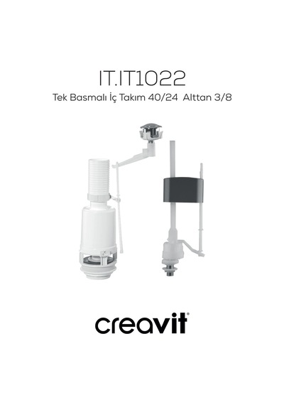 Creavit Tek Basmalı İç Takım 40/24 Alttan 3/8 Beyaz