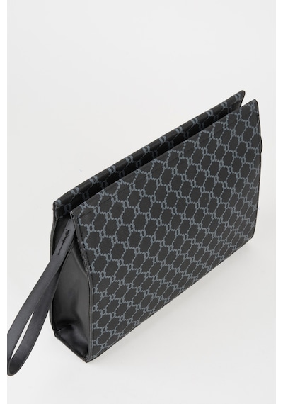 Vivaq Kadın Petunya Desenli Siyah Astarlı Suni Deri Bilek Askılı Portföy El Ve Clutch Çanta SİYAH
