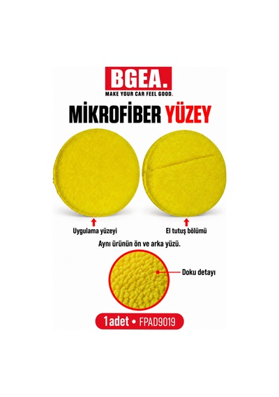 Bgea Sarı Mikrofiber El Cila Uygulama Pedi 1 Adet