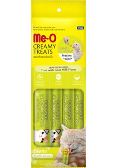 Me-O Creamy Ton Balıklı ve Keçi Sütlü Yetişkin Kedi Ödülü 4 x 15 G