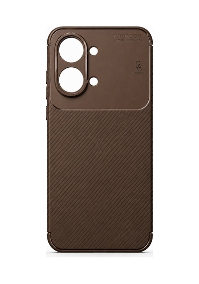 Xiaomi Poco X8 Pro Max Uyumlu Kılıf Karbon Tasarım Kamera Korumalı Silikon Telefon Kılıfı Kapak Kahverengi