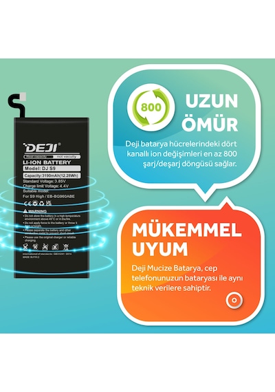 Samsung Galaxy Uyumlu S9 Batarya Mucize Batarya Deji 3190mah