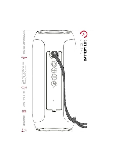 Powerway WRX01 FM Radyo Bluetooth Hoparlör