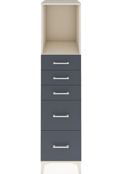Kronos Dolap Tek Raflı 5 Çekmeceli 44x59x182 Aytaşı-antrasit Aytaşı