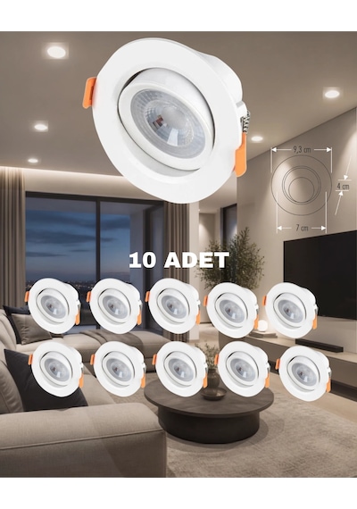 Ct-5204 Akik Led Spot 7w Beyaz Kasa Günışığı - 10 Lu Paket
