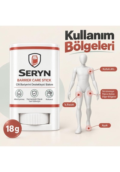 Barrier Stick 18 G Sürtünmeye Karşı Cilt Bariyer Stick Kokusuz Ve Parfüm İçermeyen Formül İç Bacak, Ayak Ve Sürtünmeye Maruz Kalan Bölgeler İçin 18 Gr Lansman