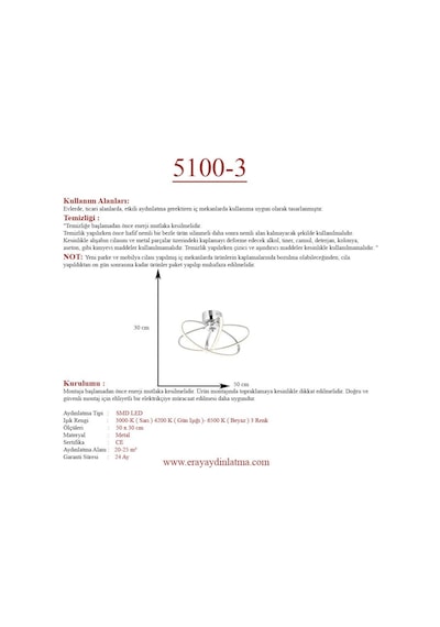 Eray Aydınlatma 5100-3 Krom Led Avize