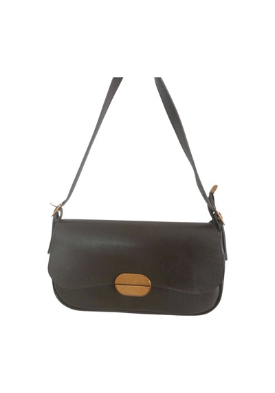 Mina Kahve Yumuşak Deri Tasarım Kilit Çift Askılı Kadın Omuz Çantası Kahve Cilt Kahverengi
