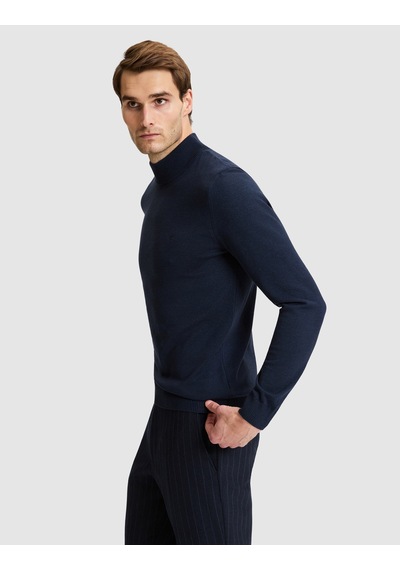 Pierre Cardin Lacivert Melanj Slim Fit Basic Kazak 50331459-vr120