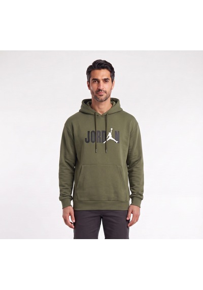 Blow Up Jordan Yazı Baskılı Kapüşonlu Haki Erkek Sweatshirt 11928 Siyah