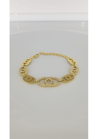 14 K Kuyumcu Model Çelik Bileklik Gold