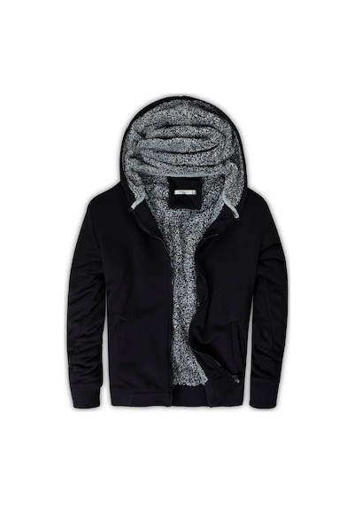 Buratti Içi Kürklü Kapüşonlu  Slim Fit Erkek Sweat 575708 Siyah