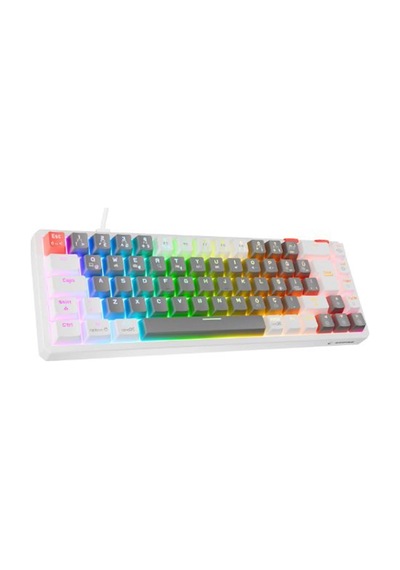 Rampage Yoru Mını Gri-beyaz Type-c Bağlantılı Outemu Red Swich Q Mekanik Gaming Oyuncu Klavye Rgb