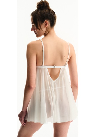 Penti Kırık Beyaz Lace Dantel Detaylı Babydoll