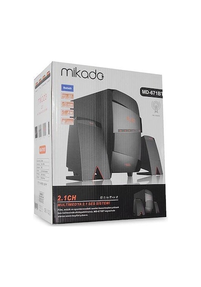 Mikado Md-671bt 2+1 40w Rms Siyah Usb+sd+fm Destekli Multimedia Bluetooth Speaker